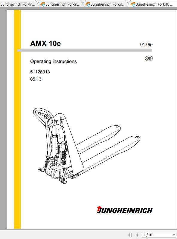 Jungheinrich Forklift AMX 10 Operating Instructions 1