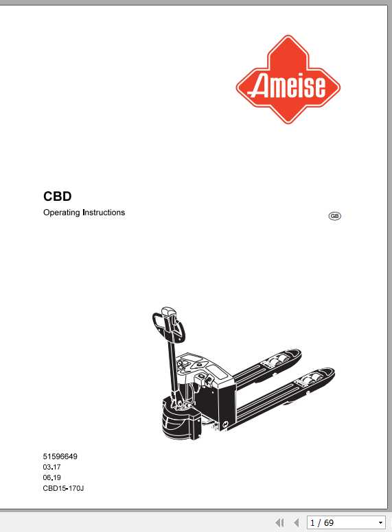Jungheinrich Forklift CBD 15 170J Operating Instructions 1