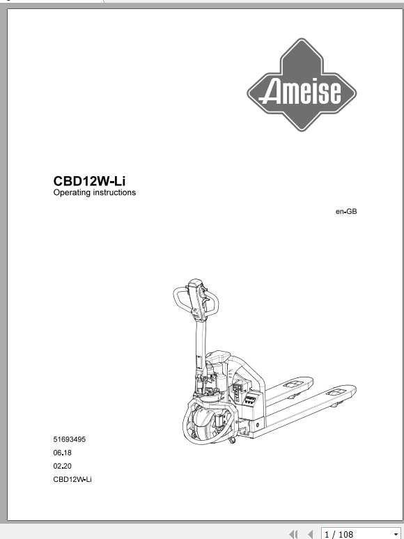 Jungheinrich Forklift CBD12W LI EN Operating Instructions 1