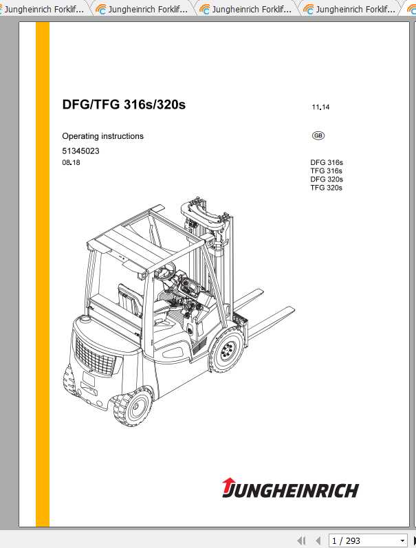 Jungheinrich Forklift DFGTFG 316s 320s Operating Instructions 1