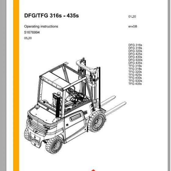 Jungheinrich Forklift DFGTFG 540550 Operating Instructions