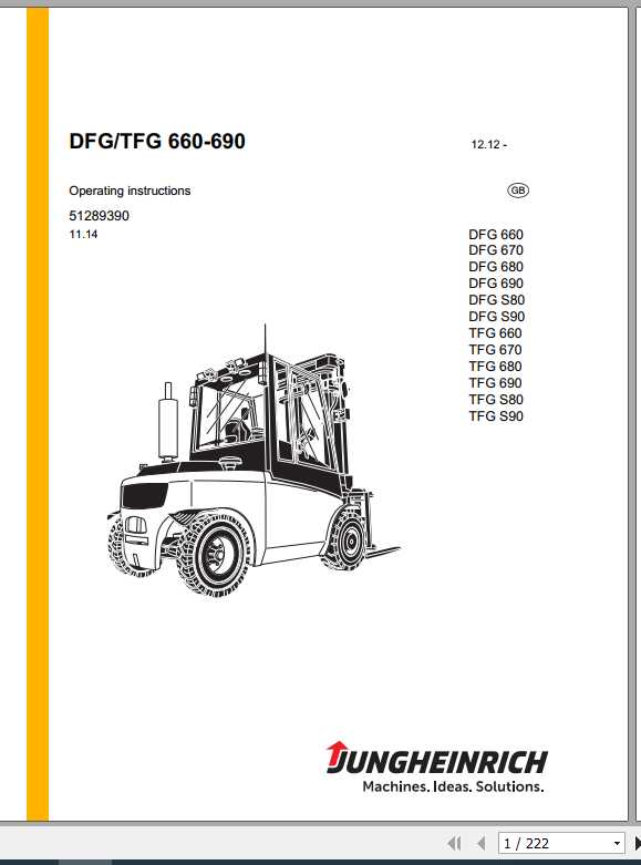 Jungheinrich Forklift DFGTFG 660 690 Operating Instructions 1