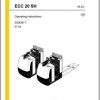 Jungheinrich Forklift ECC 20SH Operating Instructions 1 1