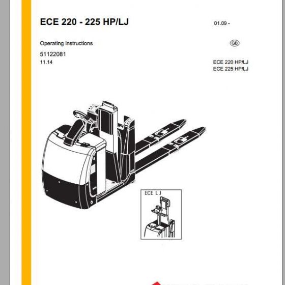 Jungheinrich Forklift ECE 220 225 XL Operating Instructions