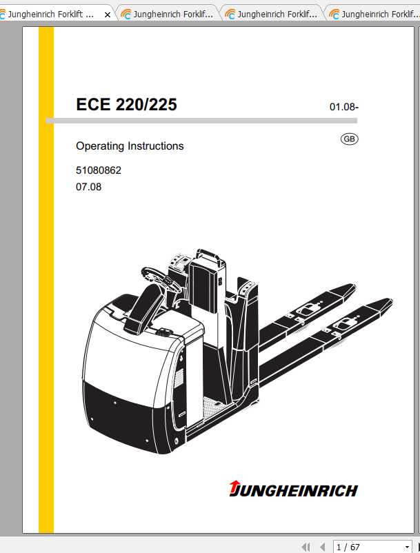 Jungheinrich Forklift ECE 220 310 320 Operating Instructions1