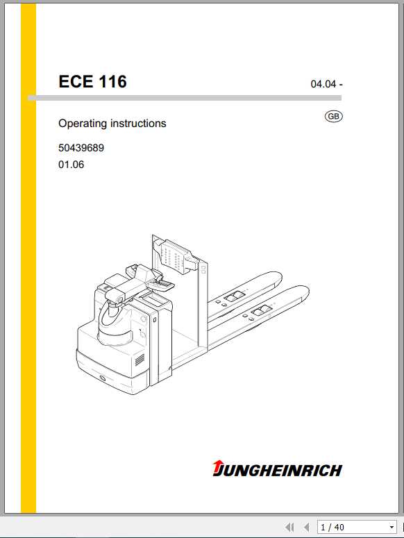 Jungheinrich Forklift ECE116 Operating Instructions 1