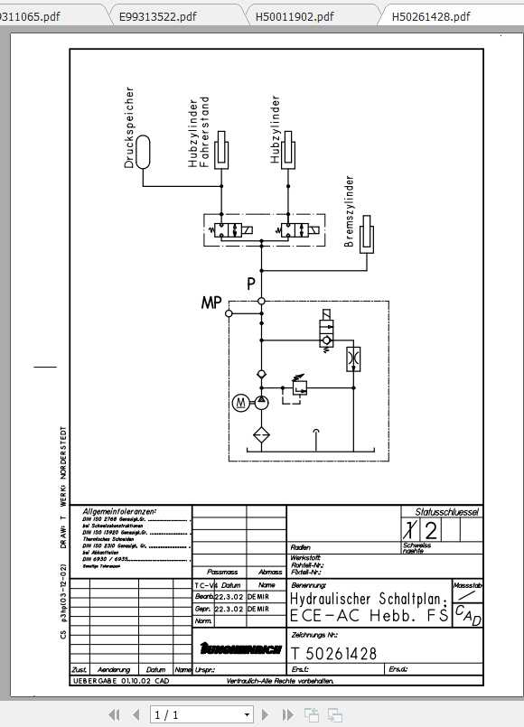 Jungheinrich Forklift ECE20ac Electric Hydraulic Schematic 1