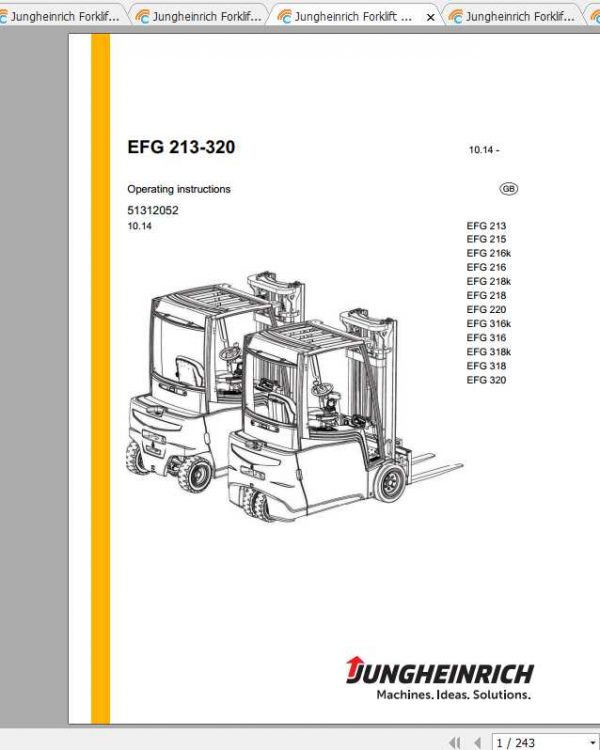 Jungheinrich Forklift EFG 213 320 Operating Instructions 2