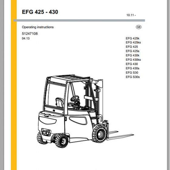 Jungheinrich Forklift EFG MB216kMC320 Operating Instructions