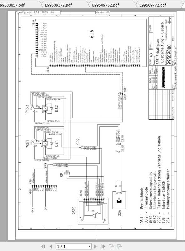Jungheinrich Forklift EFG 535 1009 Electric Hydraulic Schematic 2