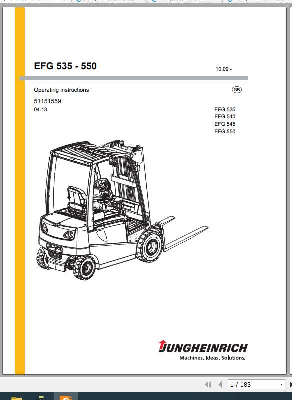 Jungheinrich Forklift EFG 535 550 Operating Instructions 2