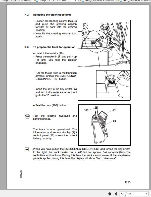 Jungheinrich Forklift EFG 535 550 Operating Instructions 4