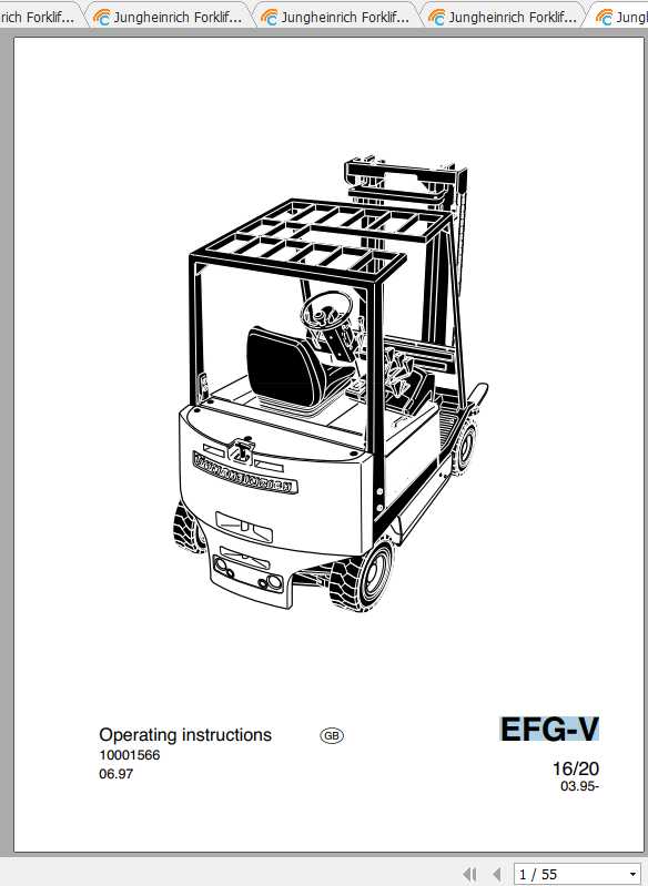 Jungheinrich Forklift EFG Operating Instructions