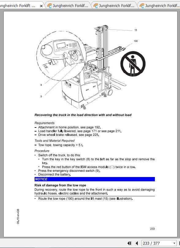 Jungheinrich Forklift EFX 100 410 Operating Instructions 3