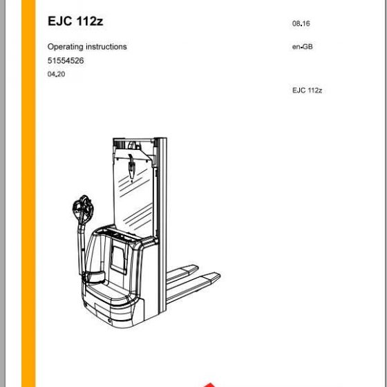 Jungheinrich Forklift EJC 110212 Operating Instructions