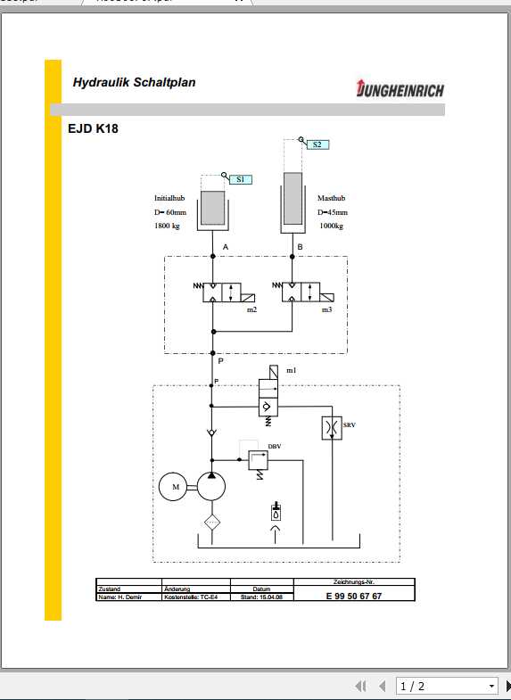 Jungheinrich Forklift EJD K18 0408 Hydraulic Schematic 1