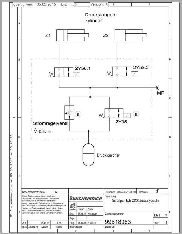 Jungheinrich Forklift EJE 220 225 Electric Hydraulic Schematic 1