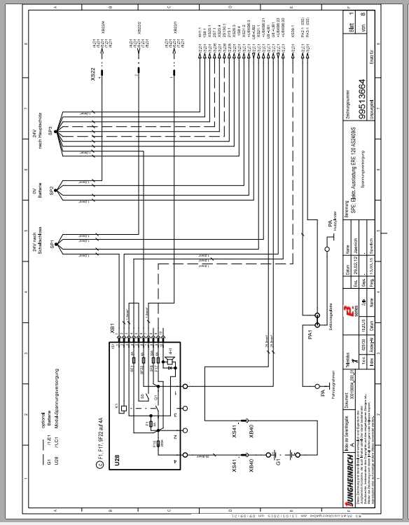 Jungheinrich Forklift ERE 120 0712 Electric & Hydraulic Schematic