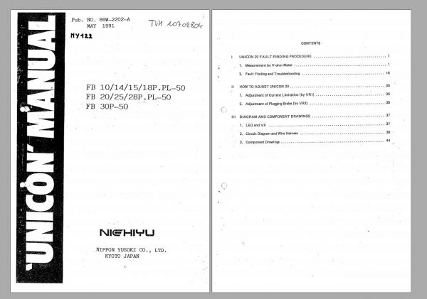 Nichiyu Forklift 1.99GB PDF FBFBRHTPLDRBRFTSBW Spare Part Catalogue Service Manual 9