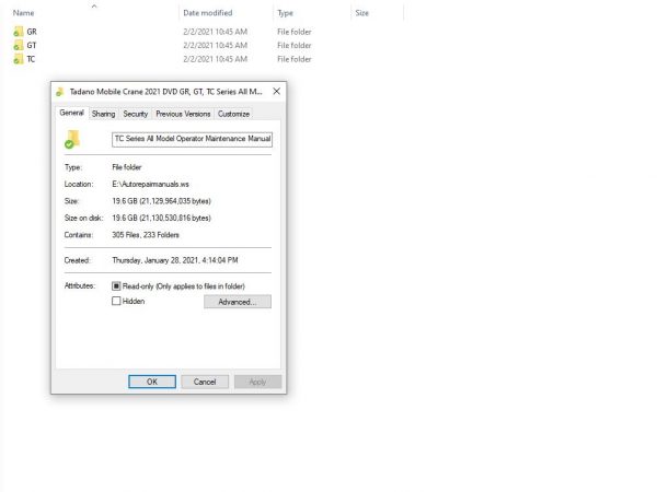 Tadano Mobile Crane 2021 DVD GR GT TC Series All Model Operator Maintenance Manual 1 1