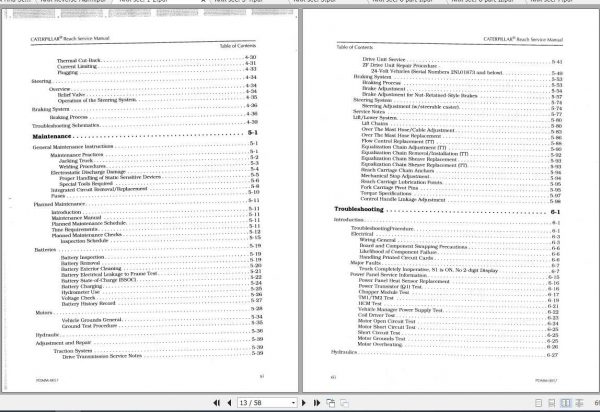 CAT Reach Trucks NRR NSR Service Manual 2