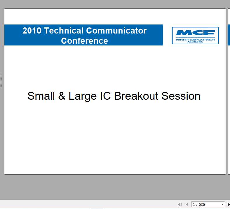 Cat Forklift Trucks 2010 TC Master Presentation 1