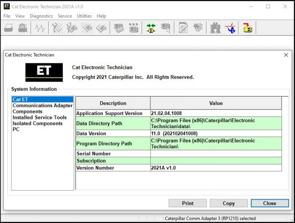 Caterpillar Electronic Technician 2021A 1