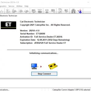 Caterpillar Electronic Technician CAT ET 2021A FPKG License Active 1 1