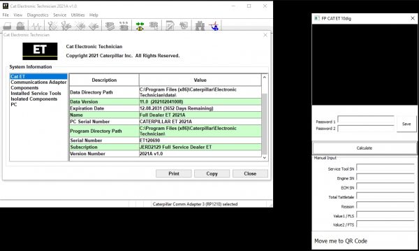 Caterpillar Electronic Technician CAT ET 2021A FPKG License Active 4 1