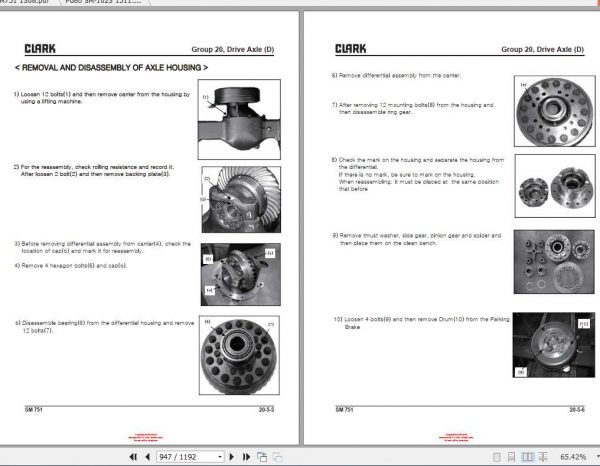 Clark Forklift C 60 70 75 80 D L Service Manuals 3