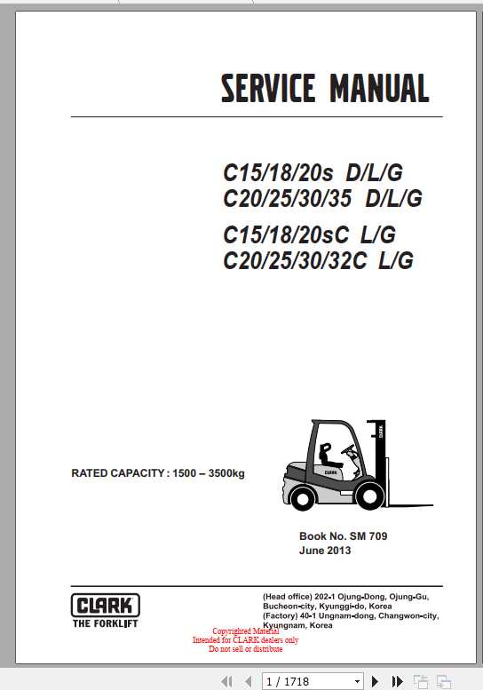 Clark Forklift C15 C20 DLG Service Manuals 5