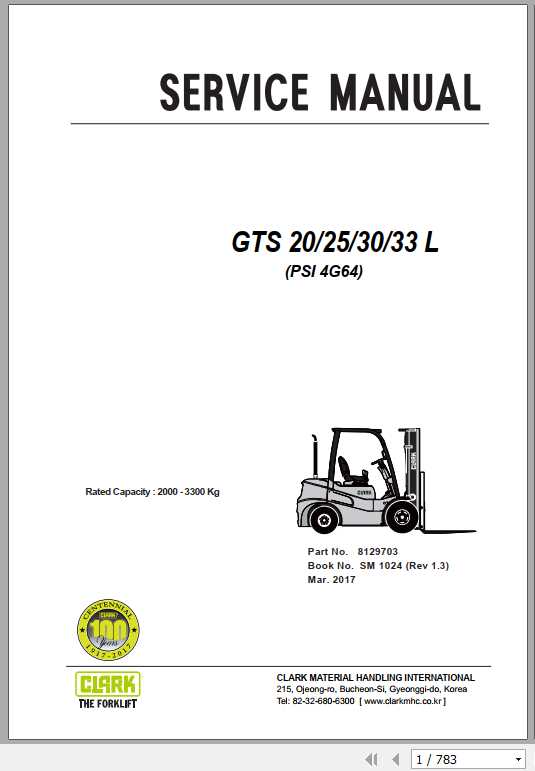 Clark Forklift GTS 20 25 30 33 L Service Manuals 2