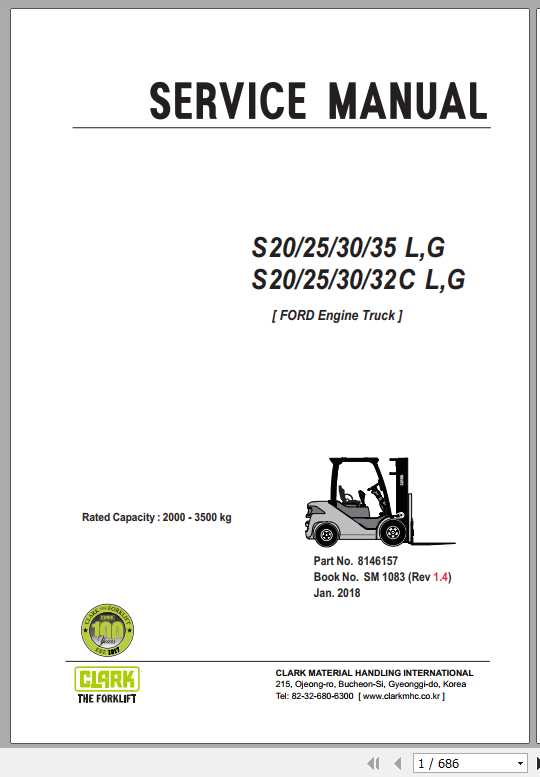 Clark Forklift S 20 25 30 35 C L G Service Manuals 1