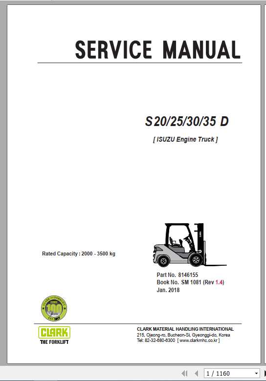 Clark Forklift S 20 25 30 35 D Service Manuals 1