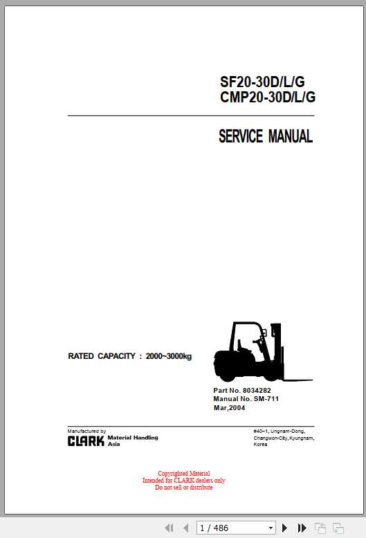 Clark Forklift SF20 30 DLG CMP20 30 DLG Service Manuals 1