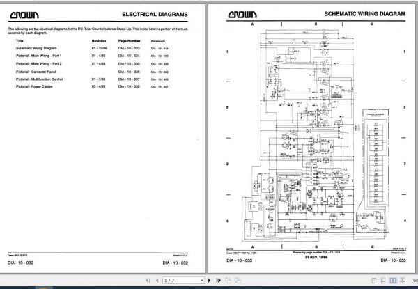 Crown Counterbalance Forklift 30 RC Electrical Schematic 1