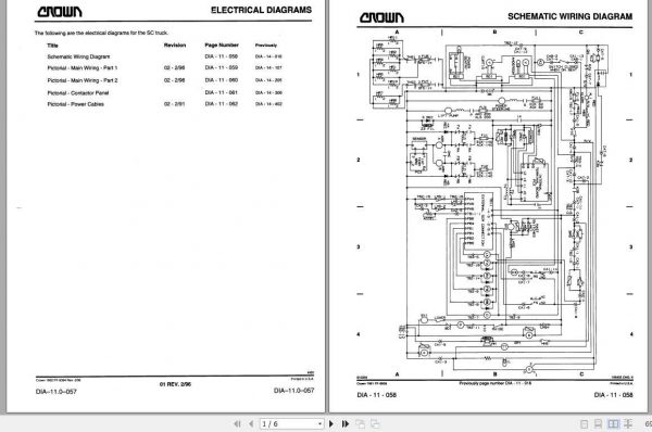 Crown Counterbalance Forklift 35 SC TT Electrical Hydraulic Schematic 2
