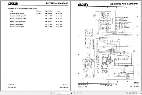 Crown Forklift 35 45 RR TT Electrical Hydraulic Schematic 2