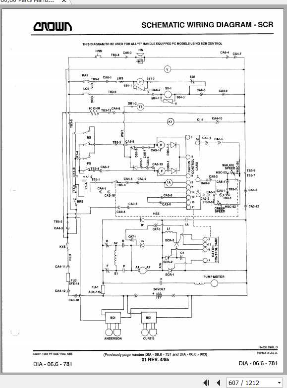 Crown Forklift PC40 60 80 Parts Manual 2