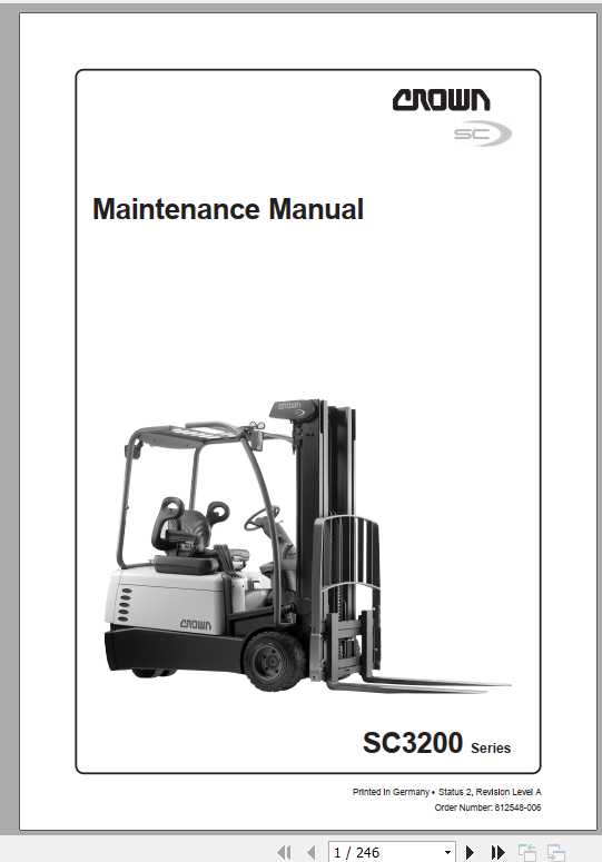 Crown Forklift SC3200 Series Maintenance Manual 812548 006 1