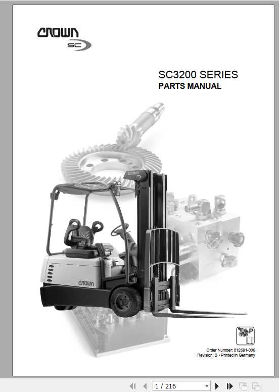 Crown Forklift SC3200 Series Parts Manual 812691 006 1