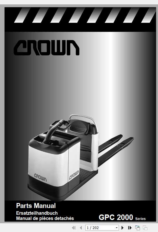 Crown Order Picker GPC2000 Series Parts Manual DE 1