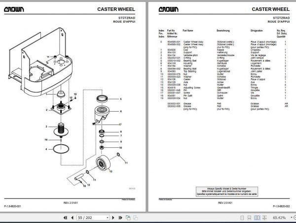 Crown Order Picker GPC2000 Series Parts Manual DE 2