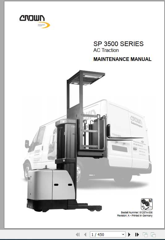 Crown Order Picker SP3500AC Series Maintenance Manual 812574 006 1