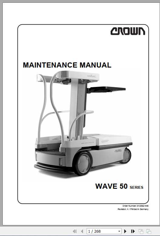 Crown Order Picker WAV50 Series Maintenance Manual 812562 006 1