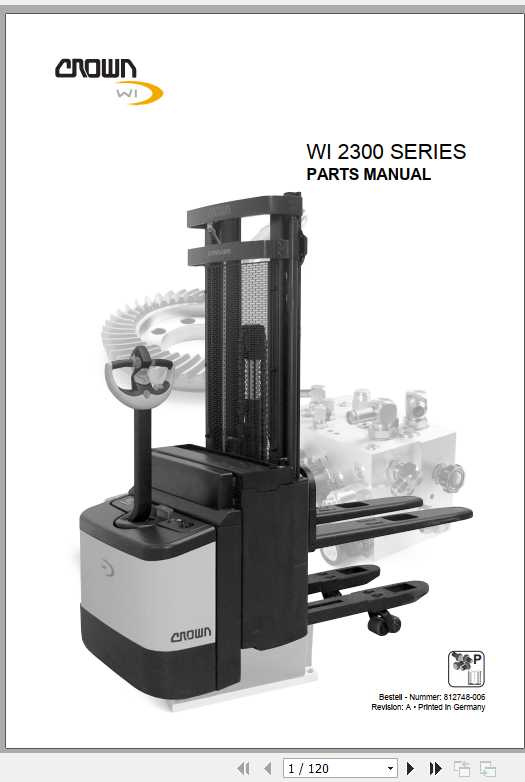 Crown Order Picker WI2300 Series Parts Manual 812748 006 1