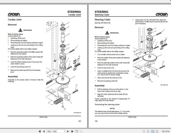Crown Pallet Stacker WE WS2300 Series Maintenance Manual 812567 006 3