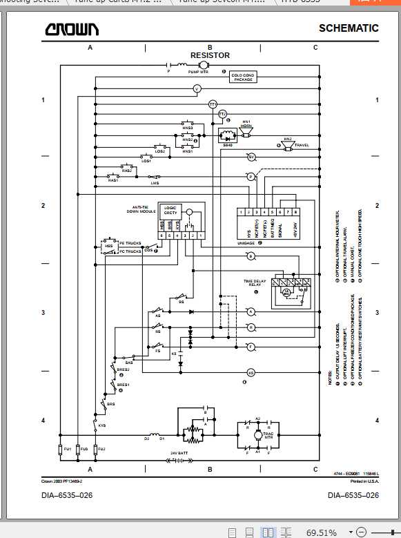 Crown Pallet Truck PE 3000 Electrical Hydraulic Schematic 3
