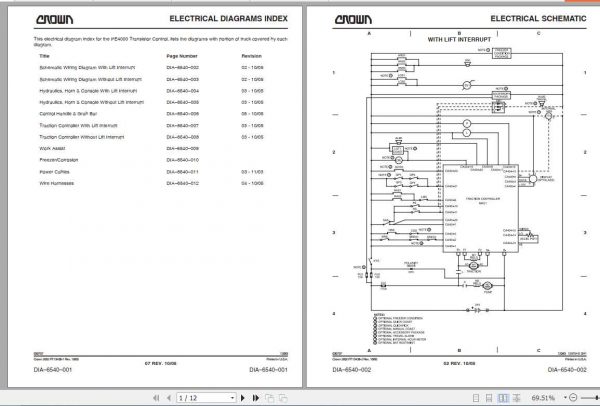 Crown Pallet Truck PE 4000 Electrical Schematic 1
