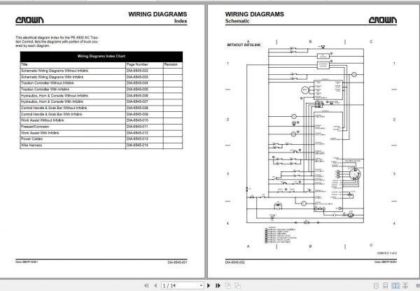 Crown Pallet Truck PE 4500 ac Electrical Schematic 1